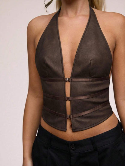 SHEIN BAE – Débardeur dos nu sans manches en jersey, coupe décontractée