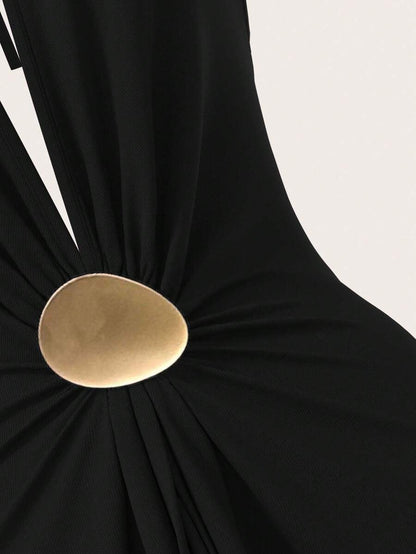 Opulessa – Robe dos nu en tricot à coupe ajustée et bretelles fines