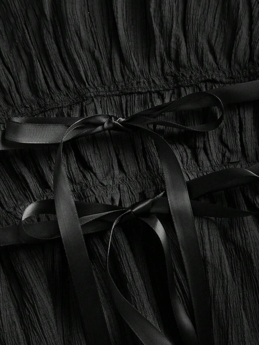 Sweetra – Ensemble décontracté en coupe ample avec jambes larges et lien ajustable