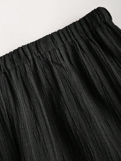 Sweetra – Ensemble décontracté en coupe ample avec jambes larges et lien ajustable