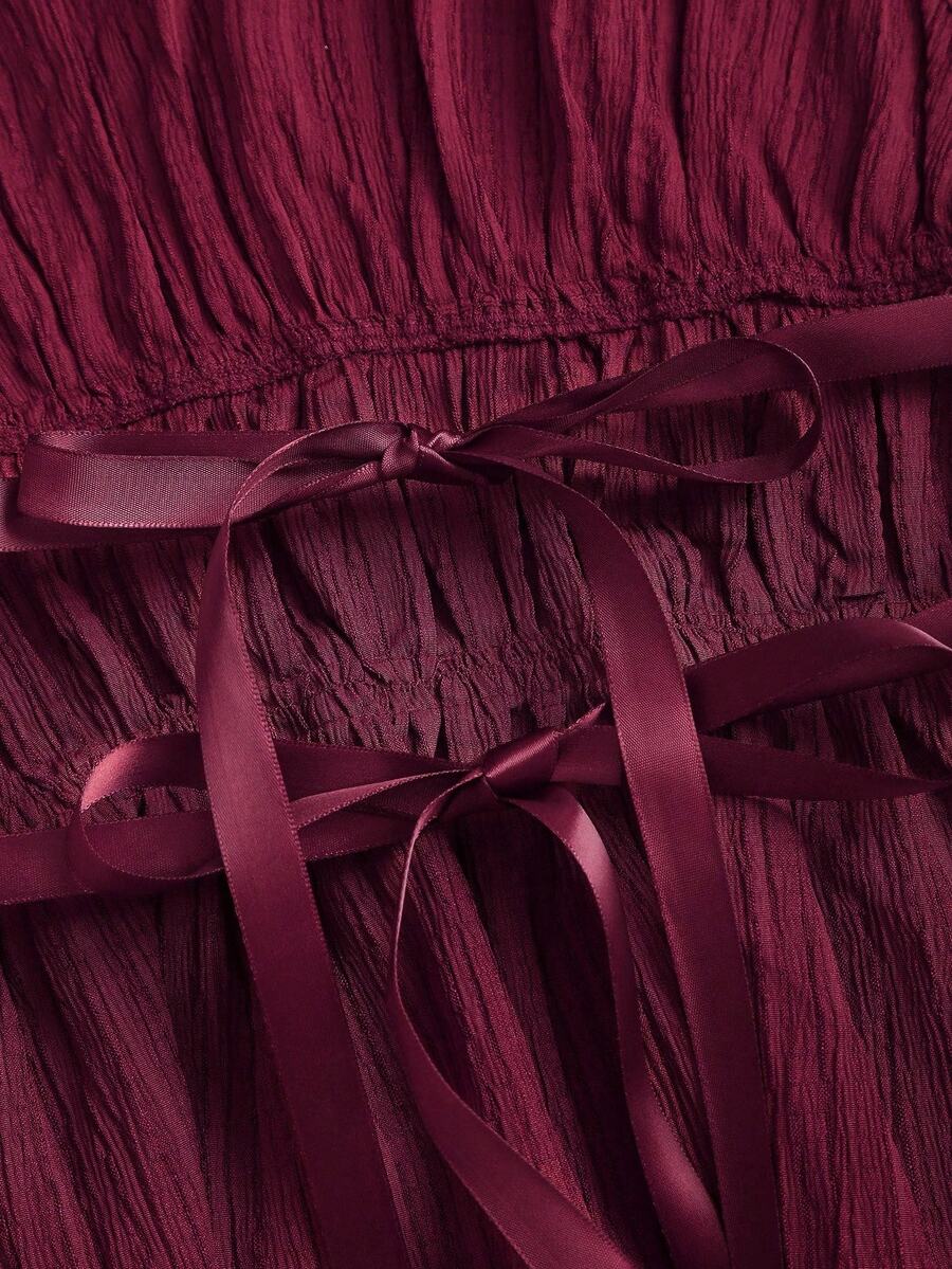 Sweetra – Ensemble 2 pièces avec top buste dégagé et pantalon ample à jambes larges