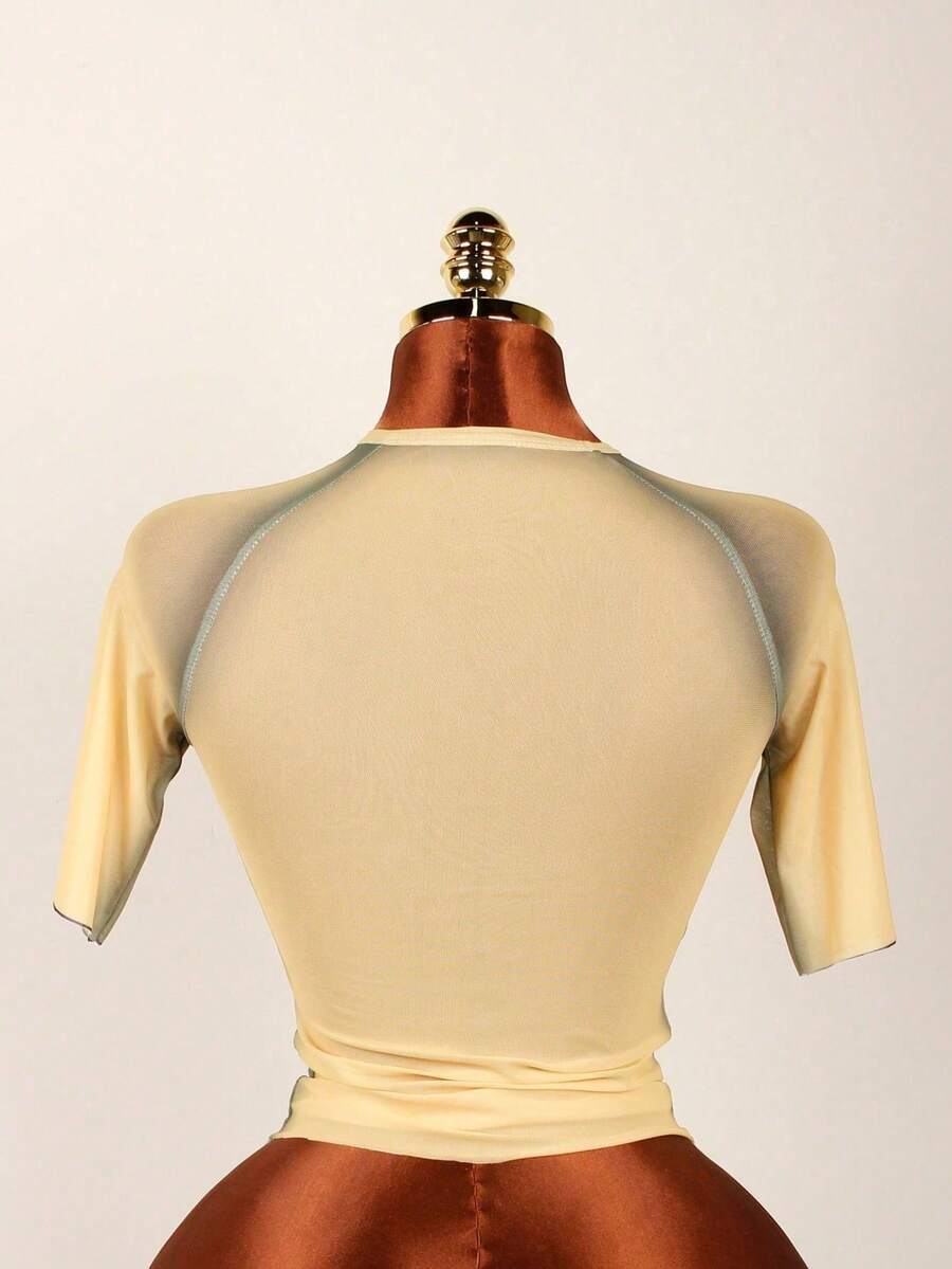 SHEIN – T-shirt graphique transparent en maille à manches courtes pour sorties et concerts