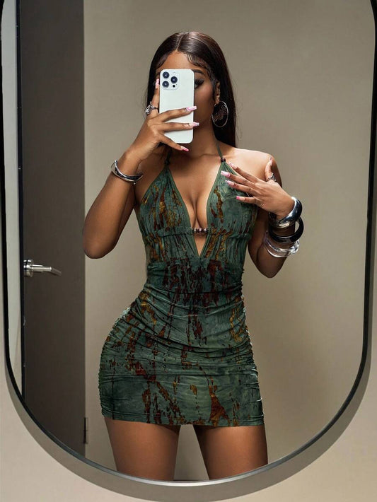 Slaydiva – Robe décontracté à col ras-du-cou et découpe avant pour un style estival