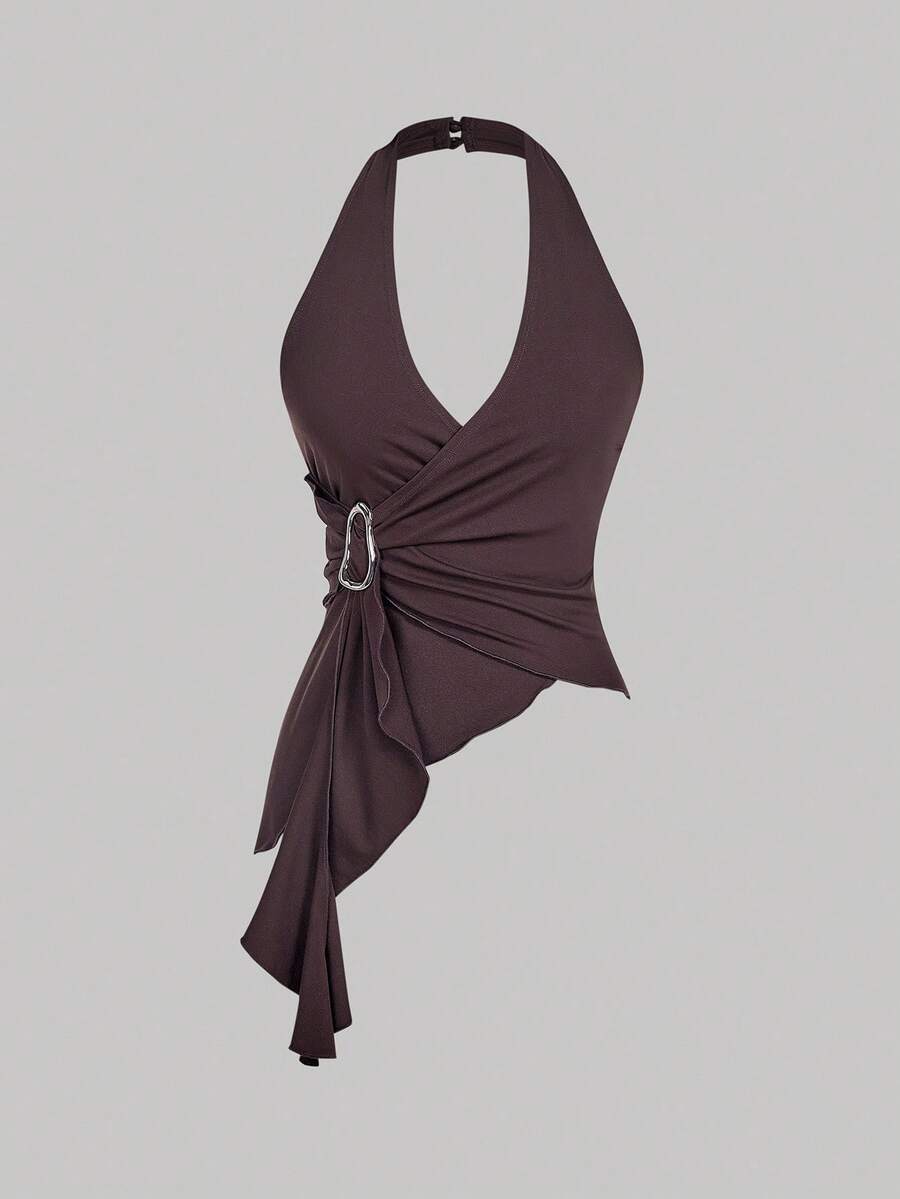 SHEIN MOD – Débardeur asymétrique à boucle métallique décontracté