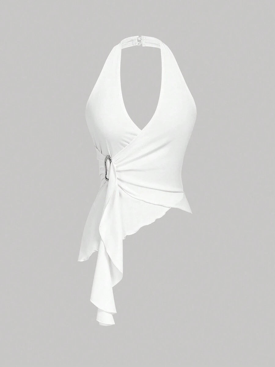 SHEIN MOD – Débardeur asymétrique à boucle métallique décontracté