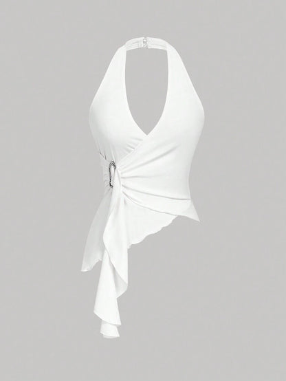 SHEIN MOD – Débardeur asymétrique à boucle métallique décontracté