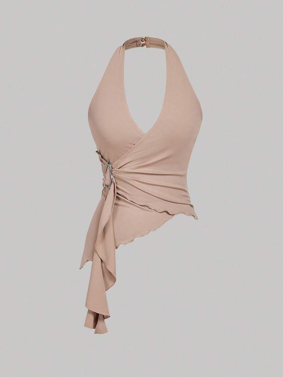 SHEIN MOD – Débardeur asymétrique à boucle métallique décontracté