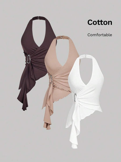 SHEIN MOD – Débardeur asymétrique à boucle métallique décontracté