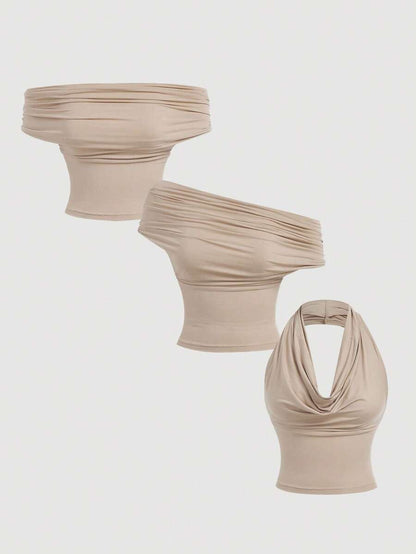 SHEIN MOD – Top décontracté à encolure bénitier et épaules dénudées pour l'été