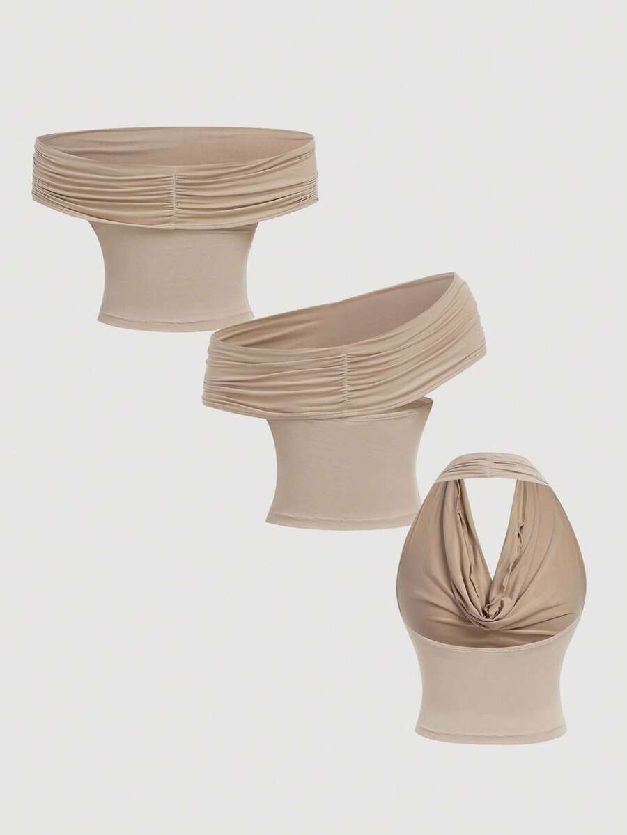 SHEIN MOD – Top décontracté à encolure bénitier et épaules dénudées pour l'été