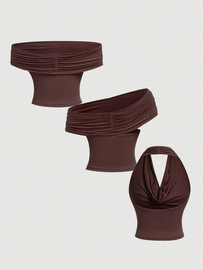 SHEIN MOD – Top décontracté à encolure bénitier et épaules dénudées pour l'été