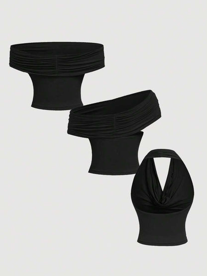 SHEIN MOD – Top décontracté à encolure bénitier et épaules dénudées pour l'été