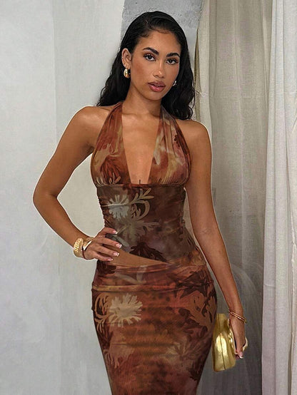 Glamine - Ensemble vacances fleuri Top court noué et jupe asymétrique à volants