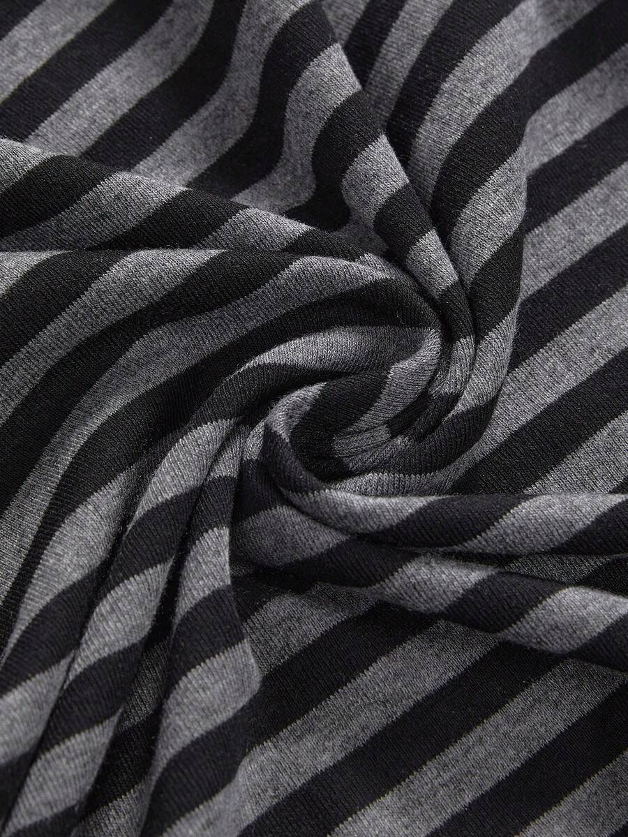 Bachina – Top manches longues à épaules dénudées et culottes (entièrement rayé comme le haut)