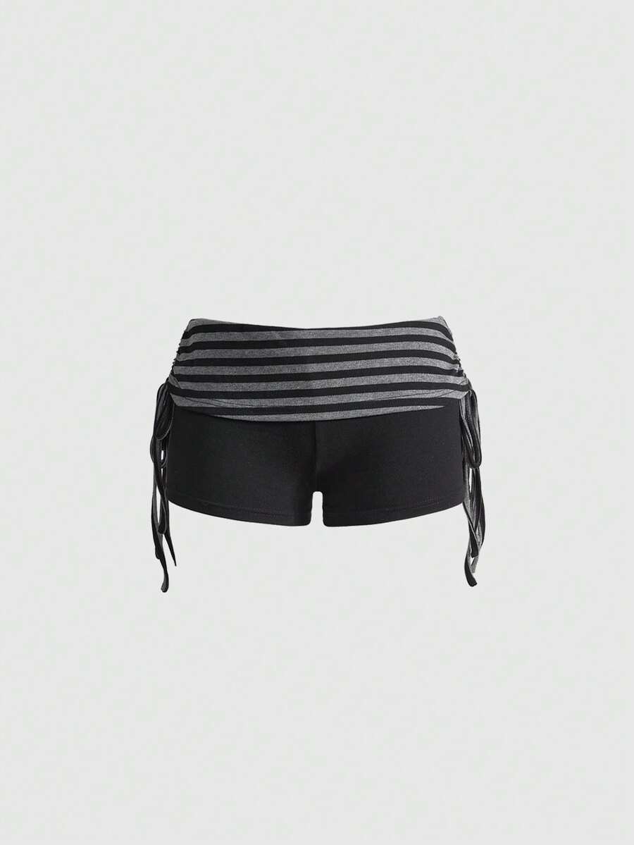 Bachina – Top manches longues à épaules dénudées et culottes (entièrement rayé comme le haut)