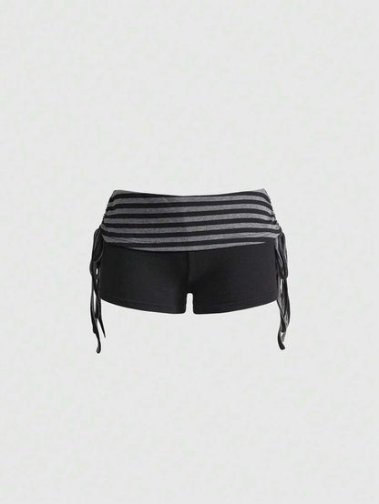 Bachina – Top manches longues à épaules dénudées et culottes (entièrement rayé comme le haut)