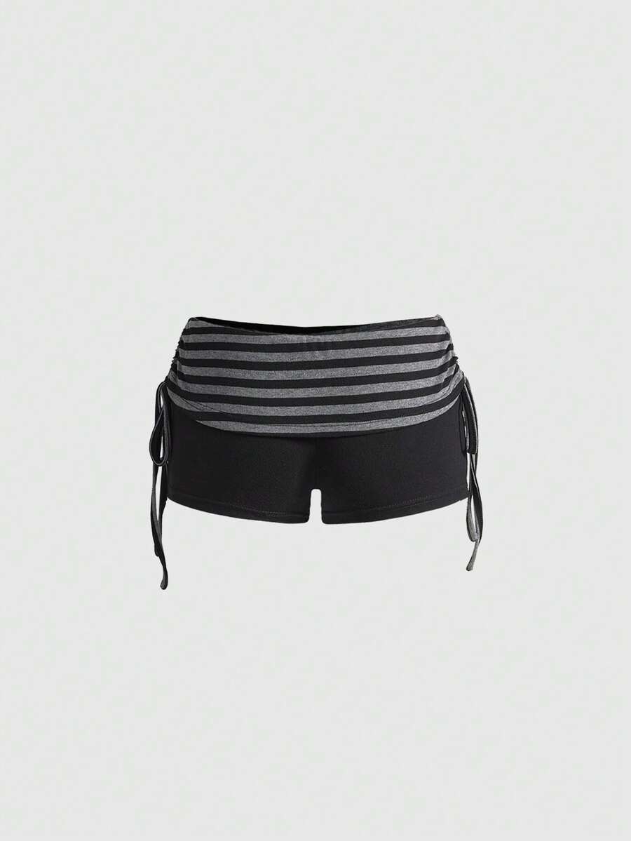 Bachina – Top manches longues à épaules dénudées et culottes (entièrement rayé comme le haut)
