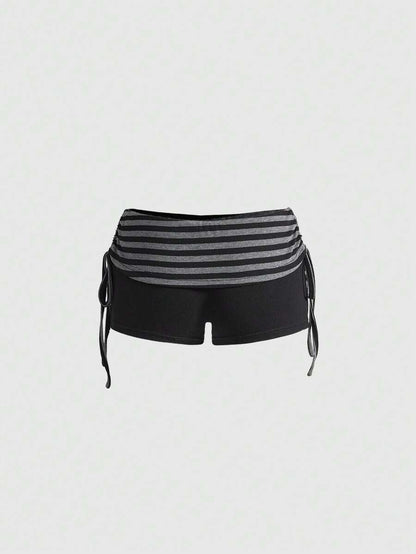 Bachina – Top manches longues à épaules dénudées et culottes (entièrement rayé comme le haut)