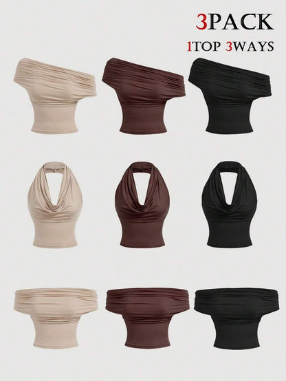 SHEIN MOD – Top décontracté à encolure bénitier et épaules dénudées pour l'été