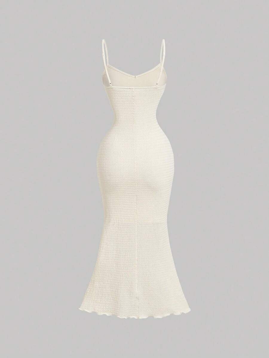 SHEIN MOD – Robe mi-longue à fleurs, coupe moulante, idéale pour les soirées d'été