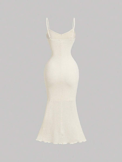 SHEIN MOD – Robe mi-longue à fleurs, coupe moulante, idéale pour les soirées d'été
