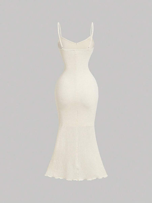 SHEIN MOD – Robe mi-longue à fleurs, coupe moulante, idéale pour les soirées d'été