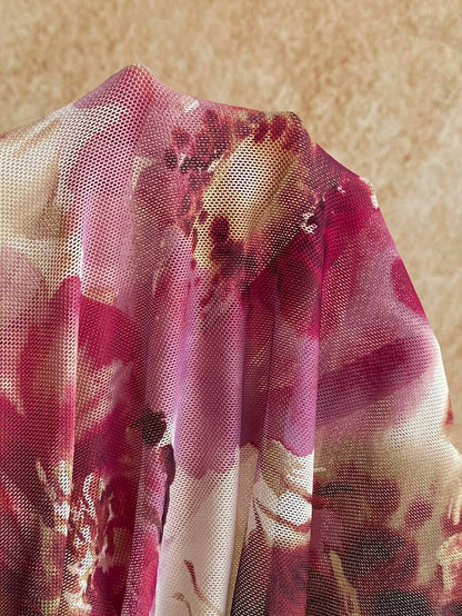 Sixtylia – Robe mini moulante en maille à perles et encolure plongeante