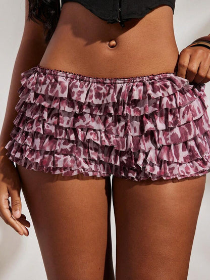 SHEIN – Short à taille basse imprimé en coton léger et coupe décontractée