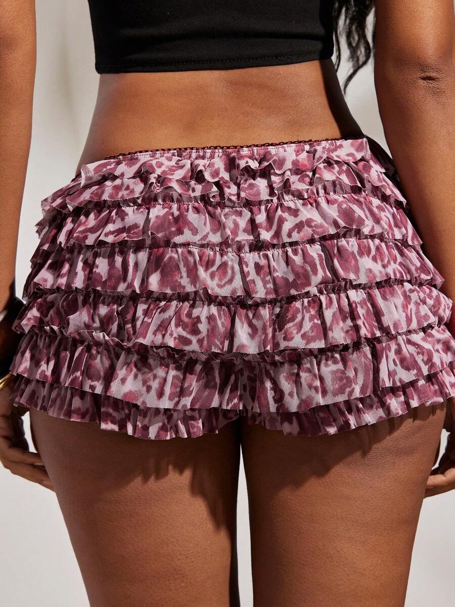 SHEIN – Short à taille basse imprimé en coton léger et coupe décontractée