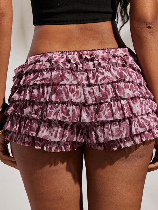 SHEIN – Short à taille basse imprimé en coton léger et coupe décontractée