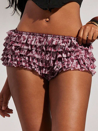 SHEIN – Short à taille basse imprimé en coton léger et coupe décontractée
