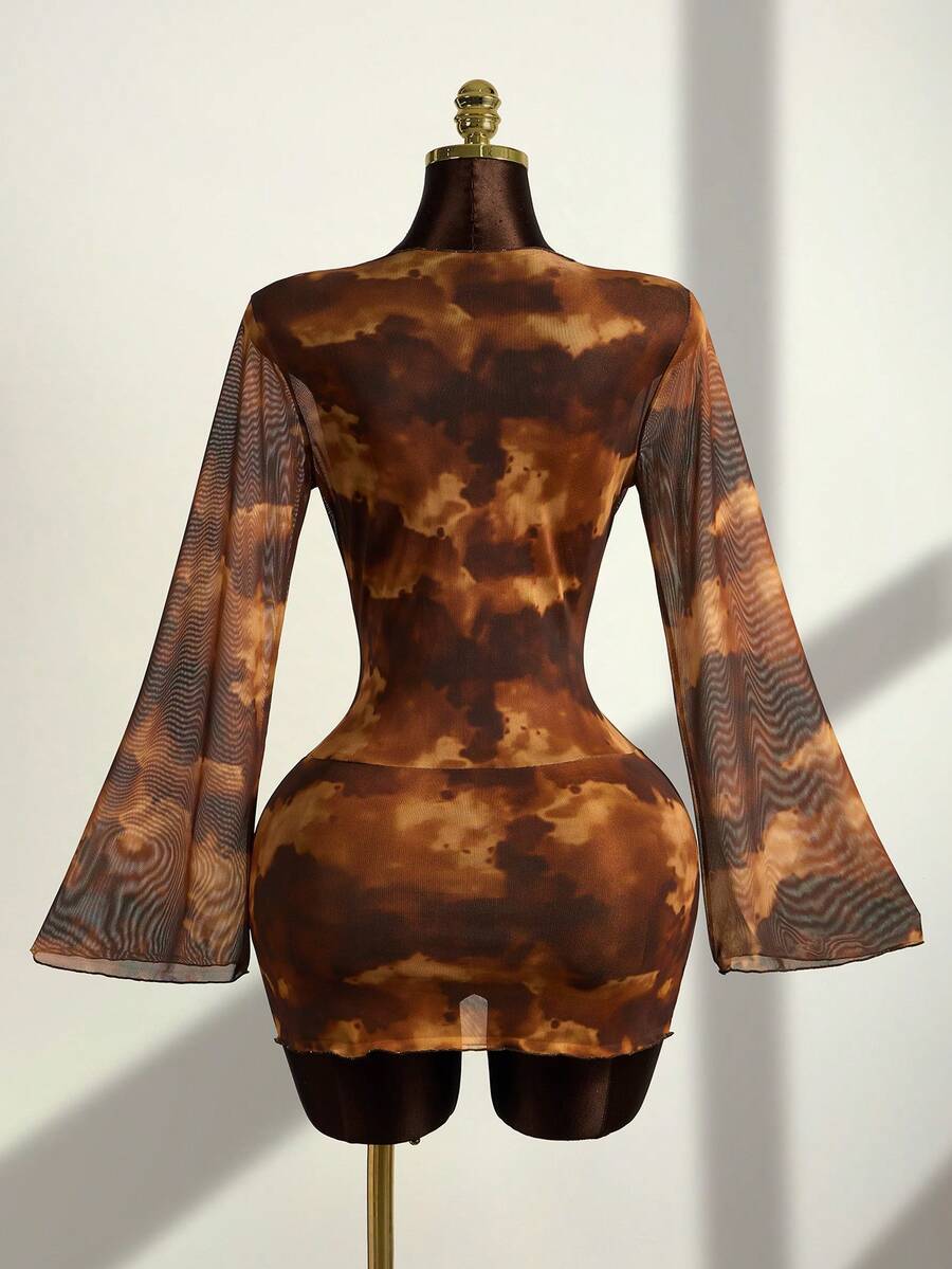 Zestiva – Robe de plage à col plongeant et design tie-dye