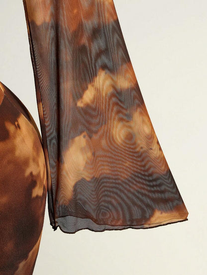 Zestiva – Robe de plage à col plongeant et design tie-dye