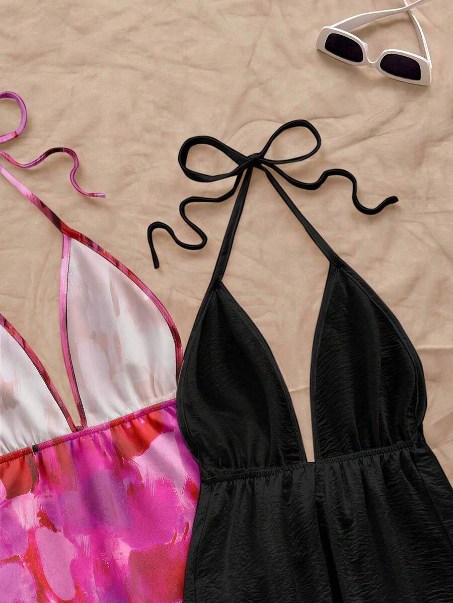 Soleia – Ensemble de hauts camisole à col ras-du-cou avec motifs texturés et unicolores