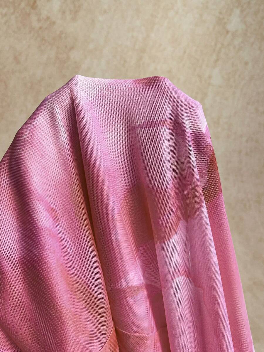 Soleia – Robe dos nu à imprimé floral et bordure en dentelle mesh