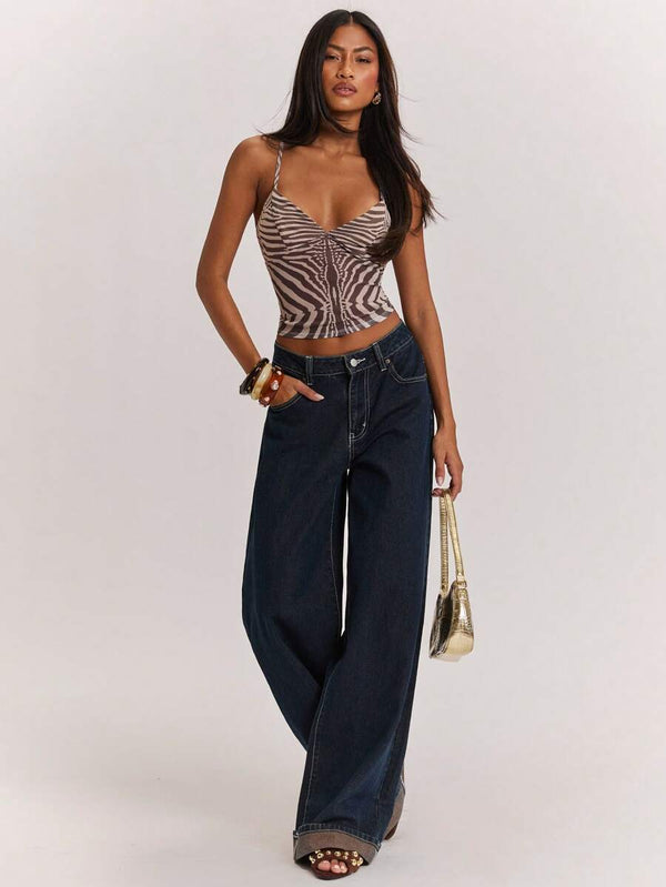 SHEIN BAE – Débardeur zébré avec décoration métallique et coupe ajustée