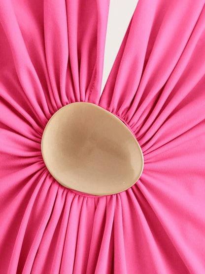 Opulessa – Robe dos nu en tricot à coupe ajustée et bretelles fines