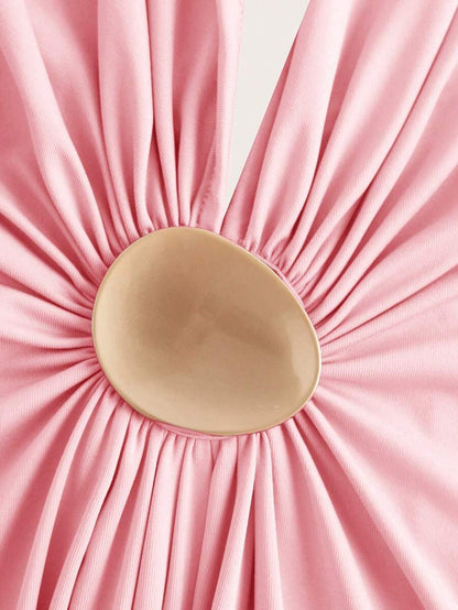 Opulessa – Robe dos nu en tricot à coupe ajustée et bretelles fines