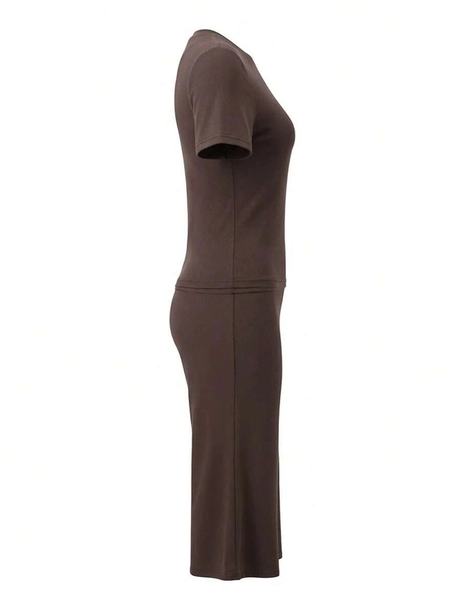 Bachina – Ensemble 2 pièces col rond et pantalon évasé 3/4