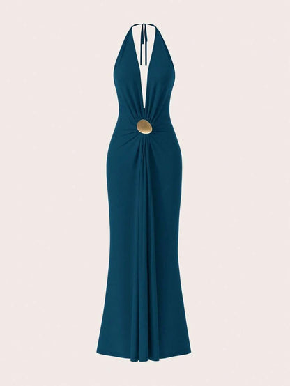 Opulessa – Robe dos nu en tricot à coupe ajustée et bretelles fines