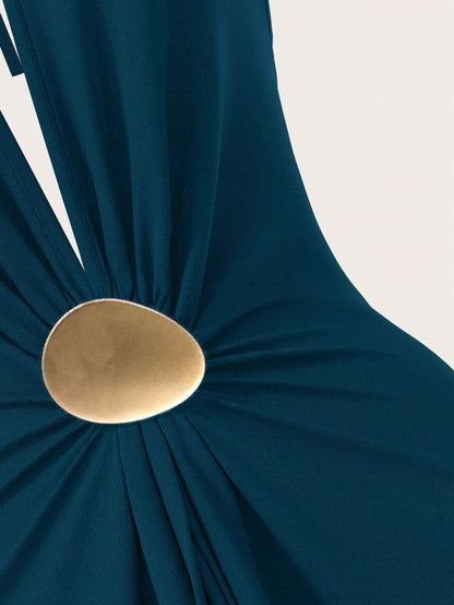 Opulessa – Robe dos nu en tricot à coupe ajustée et bretelles fines