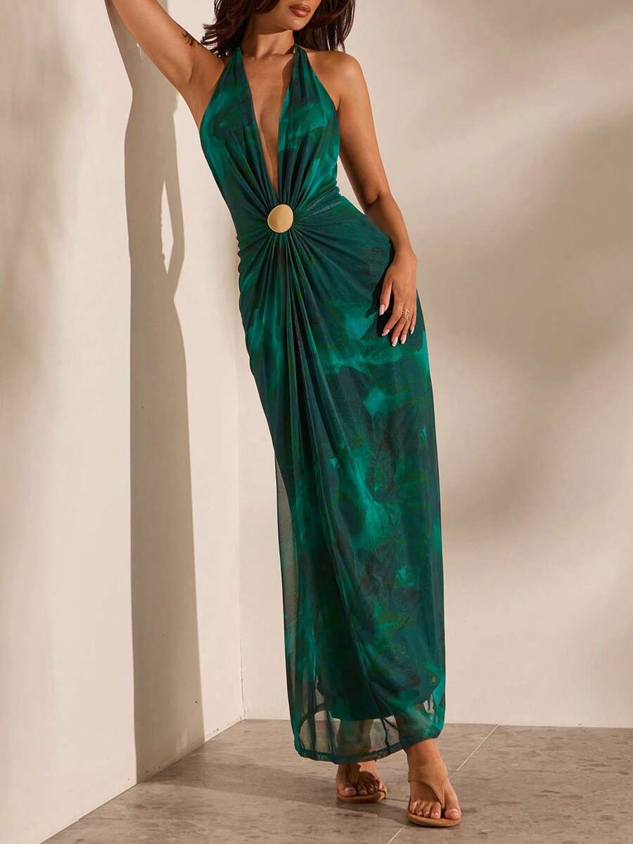 Opulessa – Robe dos nu en tricot à coupe ajustée et bretelles fines