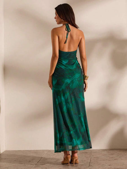 Opulessa – Robe dos nu en tricot à coupe ajustée et bretelles fines