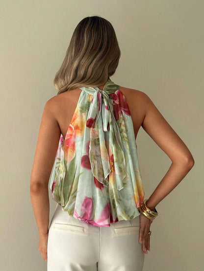 Aloruh – Top col licou en maille imprimée et coupe ajustée