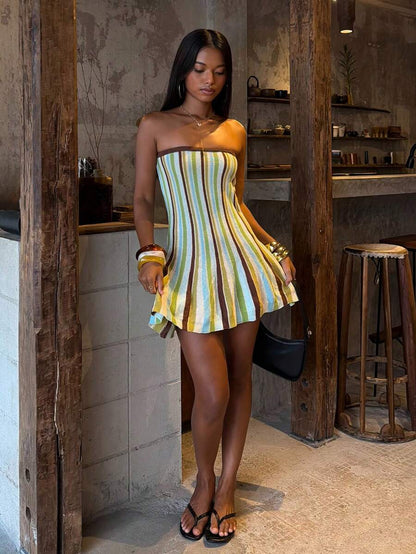 SHEIN BAE – Robe droite en tricot sans bretelles à taille ajustée