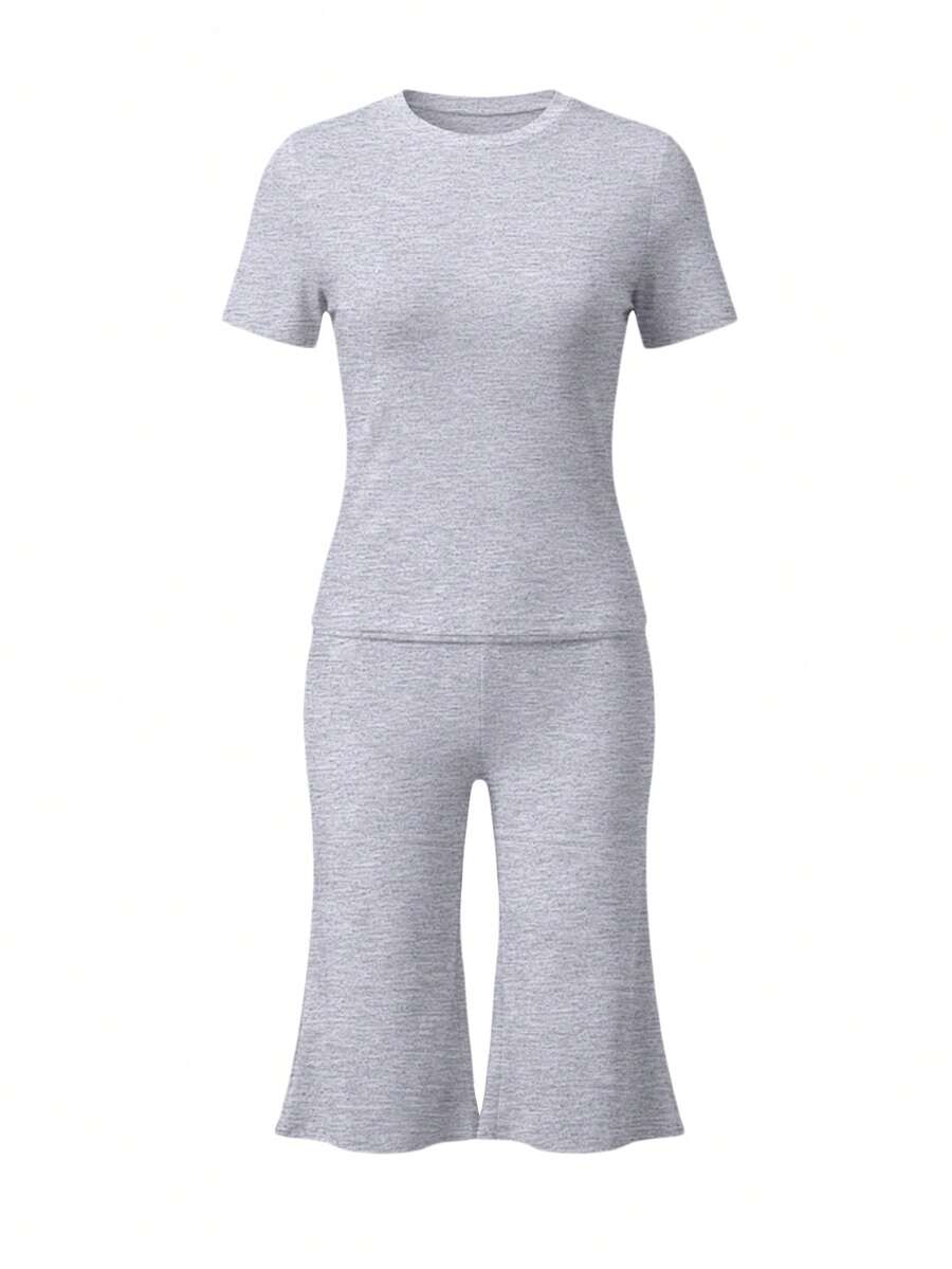 Bachina – Ensemble 2 pièces col rond et pantalon évasé 3/4