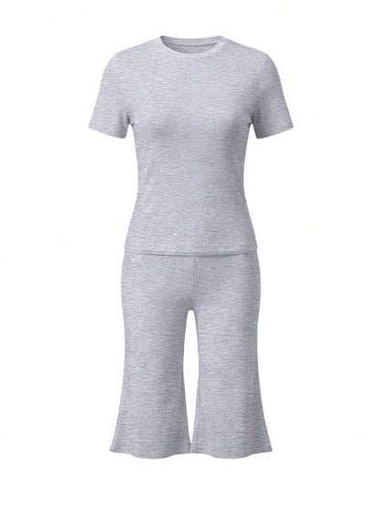 Bachina – Ensemble 2 pièces col rond et pantalon évasé 3/4