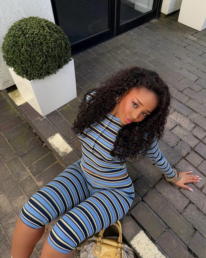 Bachina – Ensemble 2 pièces top froncé épaules dénudées et leggings taille haute