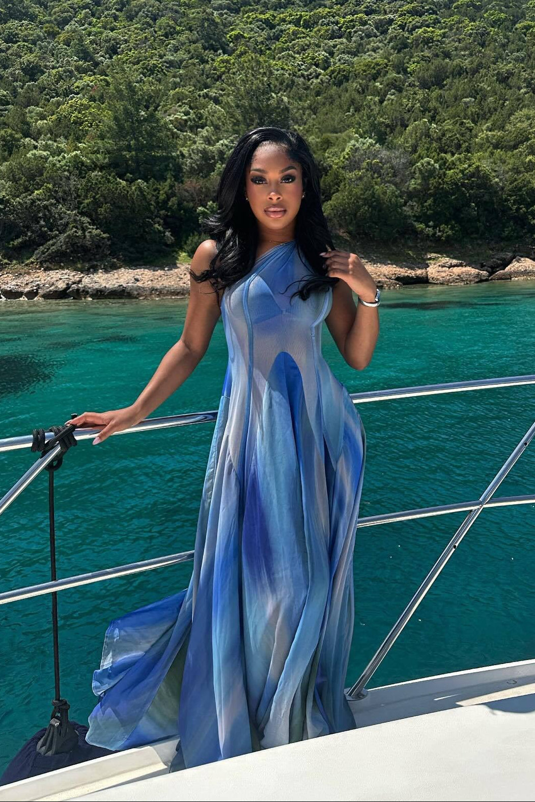 SHEIN BAE – Robe longue sans manches en tissu léger avec coupe fluide