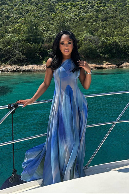 SHEIN BAE – Robe longue sans manches en tissu léger avec coupe fluide